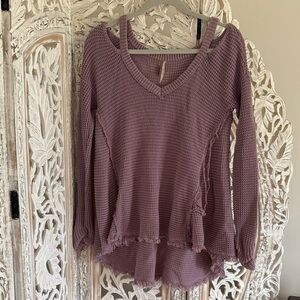 Free People Women's Purple Knit Top